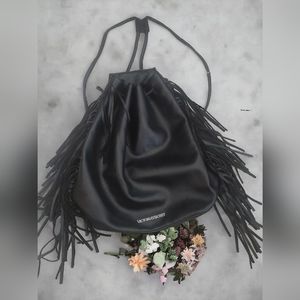 Victoria Secret fringe leather backpack large